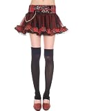 Bold and Sexy Red Pettiskirt with Plaid trim and buckles