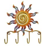 Key Hanging Hooks Rack - Celestial Spiral Sun by Regal Gift