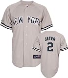 Derek Jeter Jersey: Youth 2011 Majestic Grey Away Replica #2 New York Yankees Jersey -- Medium