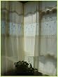 Elegant Double Layers Embroidery Voile Curtain w/Valanc