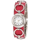 Pedre Women's 3314SX Silver-Tone with Fuchsia Horse Bit Bangle Watch