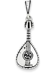 Sterling Silver Antiqued Mandolin Charm
