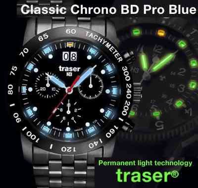 Traser Classic Chronograph BD Pro Blue SWISS 
