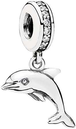 PANDORA PLAYFUL DOLPHIN WITH CLEAR CZ DANGLE 791541CZ