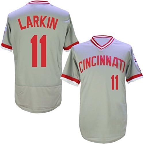 Men's Barry Larkin Cincinnati Reds 1976 Throwback Player Jersey-Gray XL