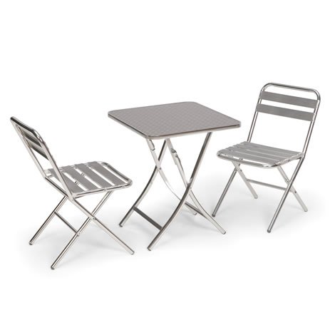 3pc Bistro Cafe Patio Table Garden Aluminium Furniture Set top Garden Furniture product 3pc Bistro Cafe Patio Table Garden Aluminium Furniture Set picture