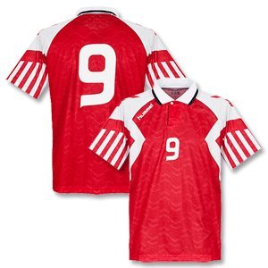 1986 Dänemark Replika Trikot + Nr.9 (Povlsen)-M