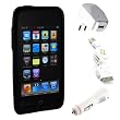 (Black Wrap) iPod Touch 2nd / 3rd Generation Silicone skin case cover 3G bundle, home / car charger, USB cable 8GB, 16GB, 32GB, 64GB (newest model)