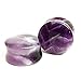 Pair Of Double Flare Organic Natural Amethyst Stone Ear Plug Piercings (Multiple Sizes Available)