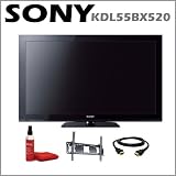 Sony KDL55BX520 55-Inch Bravia BX520-Series LCD HDTV + TV Wall Mount + 6FT HDMI Cable + Screen Cleaning Kit
