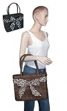 Eliebags Large Straw Tote Bag / Summer Handbag w/ Animal Print Sash