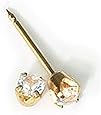 INVERNESS 24K Gold Plate Birthstone Gems 3mm Piercing Earrings April Crystal 84C or 84E