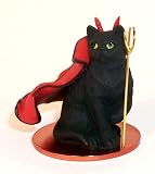 Shorthair Black Little Devil Cat Figurine