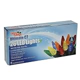 Good Tidings 21605 Light Set LED C7 25 Diamond Cut Multi Wire, Green