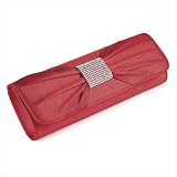 Red Satin Crystal Clutch Bag AJ25541