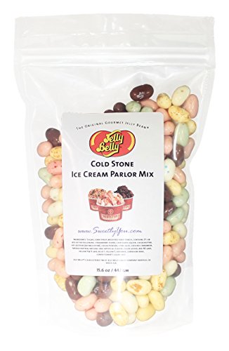 Jelly Belly 15.6 OZ Cold Stone Ice Cream Parlor Mix Flavored Beans. (Approximately One Pound, ~ 1 Pound) bulk jelly beans in a resealable bag.
