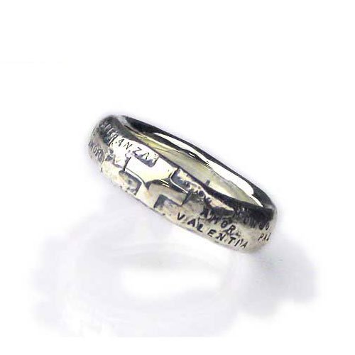 MONGO　モンゴ　CROSS RING II　タタキ加工のクロスデザインシルバーリング　MONGO014-97　シルバー