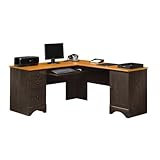 Corner Computer Desk Workstation - Antiqued Finish