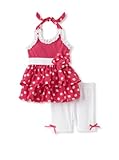 Little Lass Baby girls Infant 2 Piece Dot Ruffle Short Set Fuchsia 24 Months