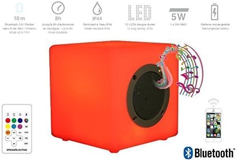 (eSounds) NEW " X-CUBE WITH FLASH MODE AND WATER RESISTANT " LED BLUETOOTH CUBE SPEAKER - 7 INTERCHANGEABLE COLORS - SLEEP TIMER - RHYTHM SPEAKER WITH REMOTE CONTROL - (VIDEO AVAILABLE)