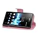 kwmobile® Elegant leather case for the Sony Xperia E with magnetic fastener and stand function in Hot Pink