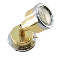 12 volt Bright White LED Reading Light- Brass w/Chrome trim