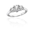 14K White Gold 3/4 ct. Diamond and 0.06 ct. Sapphire Fashion Ring