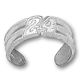 10K White Gold Officially Licensed Jeff Gordon "#24" NASCAR Toe Ring