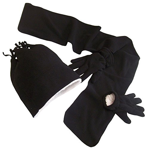 N'Ice Caps Boys Sherpa Lined Micro Fleece 4 Tassle Hat/Scarf/Glove 3PC Set
