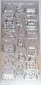 One sheet of peel off stickers for cardmaking and craft - silver - handbags, fashion