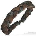 Multi-Wrap Leather Braided Rope Adjustable Surf Style Bracelet, Length 20cms