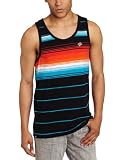Southpole Mens Tank Top With Engineered Pin Stripes, Black, X-Large