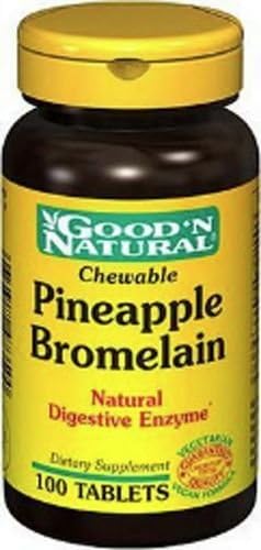 Good'N Natural Chewable Pineapple Bromelain Natural Digestive Enzyme 100 CT, In Stock At US., Faster Shipping !!