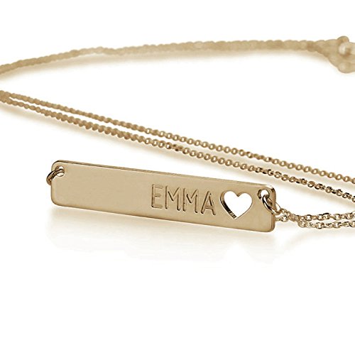 Bar Necklace Personalized Bar Necklace 18k Gold Plated- Custom Made Any Name