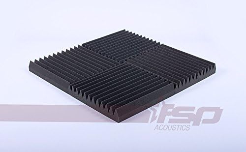12x12x2 12 Teeth (12 Pack) Charcoal Acoustic Wave Sound Proofing/Treating Studio Foam Tiles