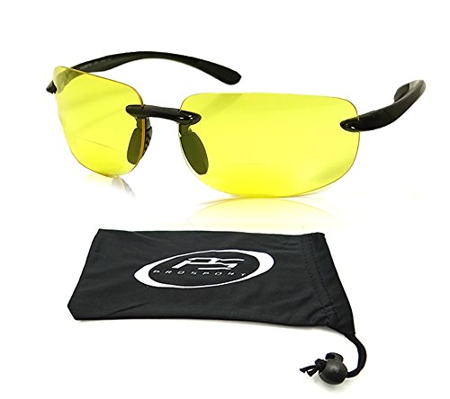 Rimless bifocal yellow sunglasses Unisex