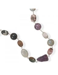 MMA Silver - 17.5 inch+2 inchMultistone Necklace
