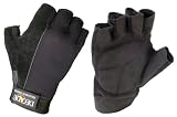 Decade 54432 Ultralight Half-Finger Material Handler's Gloves with Shock and Impact Protection Palm, Black, Medium