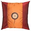 Decorative Silky Tangerine Orange & Red Cushion Cover / Pillow Sham - Golden Sunflower Design