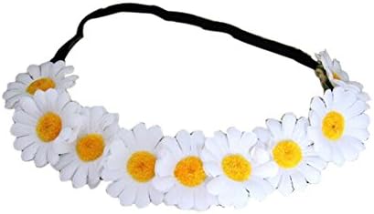 Lookcon Fashion All-match Emulation Sunflowers Hair Band Seaside Beach Headband( White Full Of Flowers)