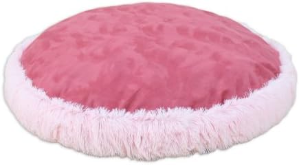 Chooty Shaggy Dusty Rose Round Pet Bed, 24-Inch, Pink-PS