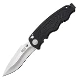 SOG Specialty Knives & Tools ZM1001-CP Zoom Mini Knife with Straight Edge Assisted Folding 3.15-Inch Steel Blade and Aluminum Handle, Satin Finish