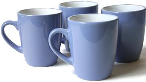 Bistro Style 16 Ounce Ceramic Coffee Mugs, Set of 4 (slate blue)...