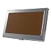 Office Products : SALE PRICE! Polished Stainless Steel Business Card Case with Brown Simulated Leather