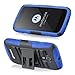 Fosmon STURDY Shock Absorbing Dual Layer Hybrid Holster Cover Kickstand Case for Motorola Moto G (1st Generation Only) / Motorola DVX - Retail Packaging (Dark Blue)