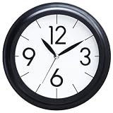 Classic Library Non-Ticking Silent Wall Clock (Black)