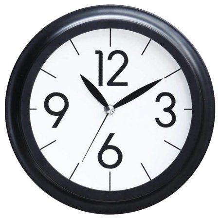 Classic Library Non-Ticking Silent Clock (Black)