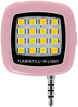 Tttstore Smartphone Flash Fill-light Portable 16 LED Light For iPhone Samsung iPad Android Tablet (Pink)