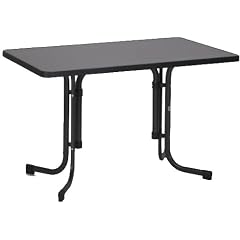 Sieger 233/G Boulevard-Klapptisch, 115 x 70 cm, Stahlrohrgestell eisengrau, Mecalit-Pro-Tischplatte Schieferdekor anthrazit, Tischh�he ca. 72 cm
