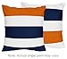 Sweet Jojo Designs 2-Piece Navy Blue, Orange and White Decorative Accent Throw Pillows for Stripe Collection